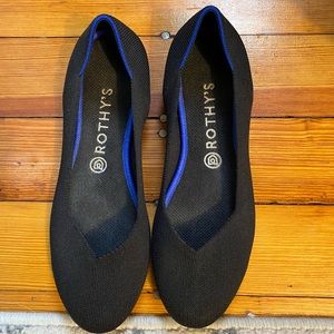 Rothy’s Black Rounded Ballet Flats size 10